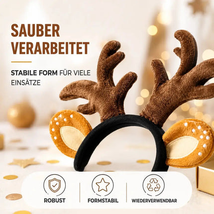 Haarreif Kopfhut Rentier Reh Geweih – Fasching & Karneval für Erwachsene & Kinder – Detailansicht 7