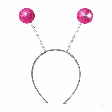 Haarreif mit Bommel – Lustiges Faschings-Accessoire für Karneval & Mottopartys (Pink)
