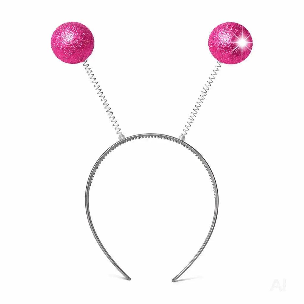 Haarreif Kopfhut mit Schmetterling Bommel Wackel Alien Fühler – Fasching & Karneval für Erwachsene & Kinder – Fastnachtskostüme (Pink)