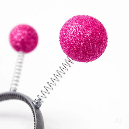Haarreif mit Bommel – Lustiges Faschings-Accessoire für Karneval & Mottopartys (Pink)