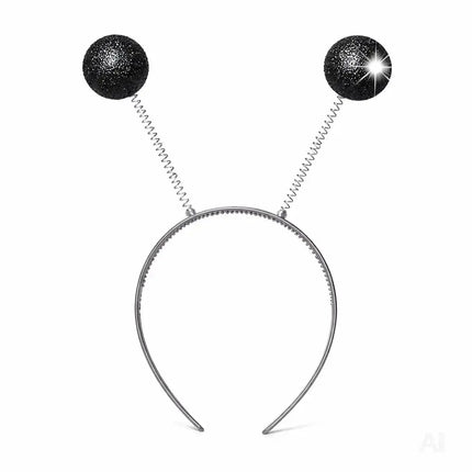 Haarreif mit Bommel – Lustiges Faschings-Accessoire für Karneval & Mottopartys (Schwarz)
