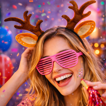 Haarreif Rentier – Lustiges Kostüm-Accessoire für Weihnachten, Fasching & Mottopartys