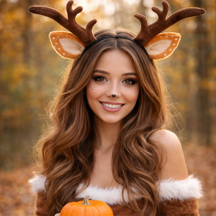 Haarreif Rentier – Lustiges Kostüm-Accessoire für Weihnachten, Fasching & Mottopartys