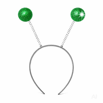 Haarreif mit Bommel – Lustiges Faschings-Accessoire für Karneval & Mottopartys (Grün)