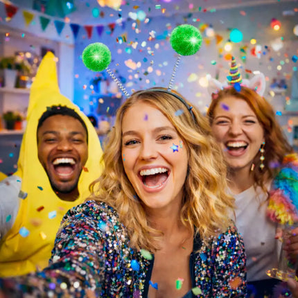 Haarreif mit Bommel – Lustiges Faschings-Accessoire für Karneval & Mottopartys (Grün)