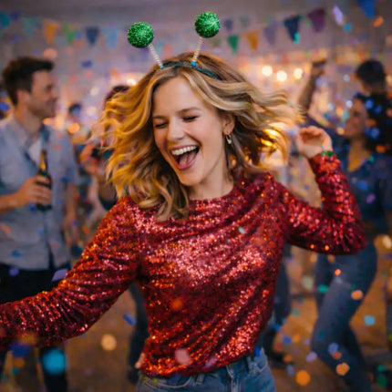 Haarreif mit Bommel – Lustiges Faschings-Accessoire für Karneval & Mottopartys (Grün)