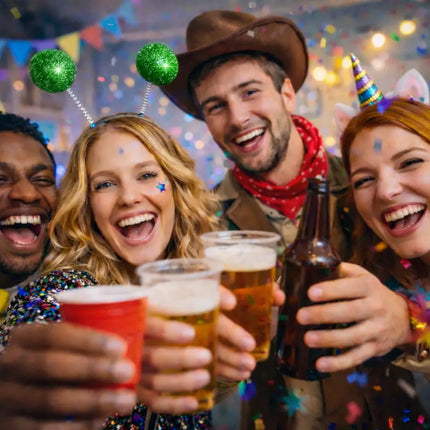 Haarreif mit Bommel – Lustiges Faschings-Accessoire für Karneval & Mottopartys (Grün)