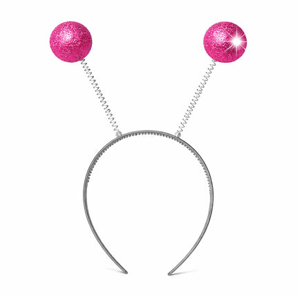 Haarreif mit Bommel – Lustiges Faschings-Accessoire für Karneval & Mottopartys (Pink)