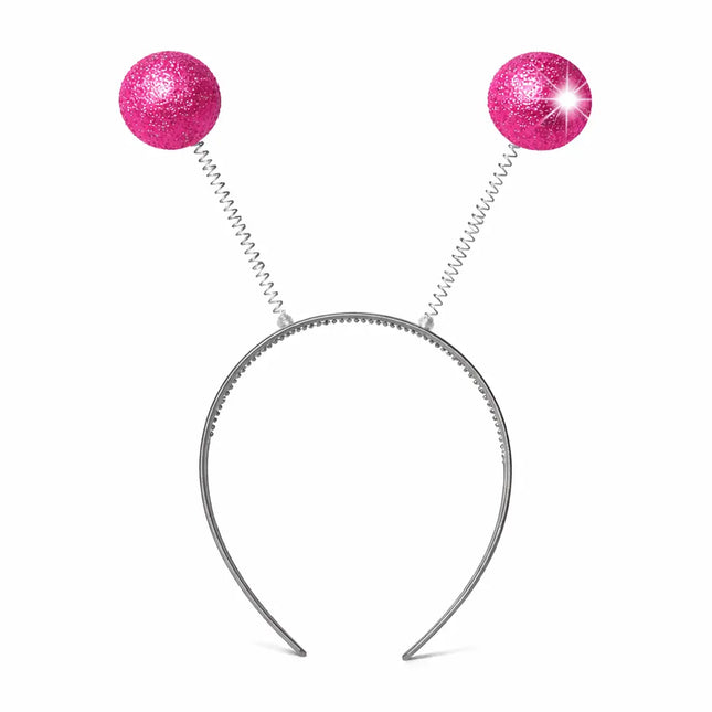 Haarreif mit Bommel – Lustiges Faschings-Accessoire für Karneval & Mottopartys (Pink)