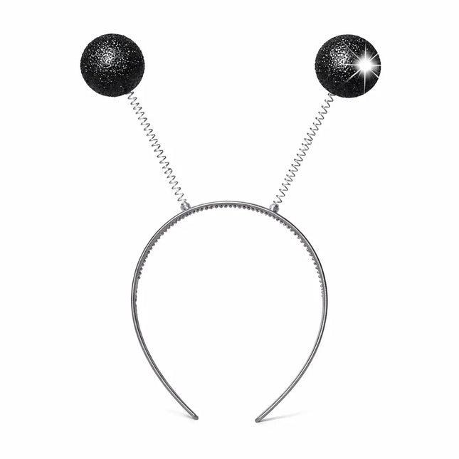 Haarreif mit Bommel – Lustiges Faschings-Accessoire für Karneval & Mottopartys (Schwarz)
