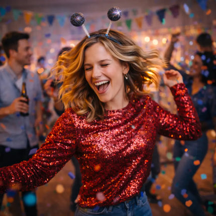 Haarreif mit Bommel – Lustiges Faschings-Accessoire für Karneval & Mottopartys (Schwarz)