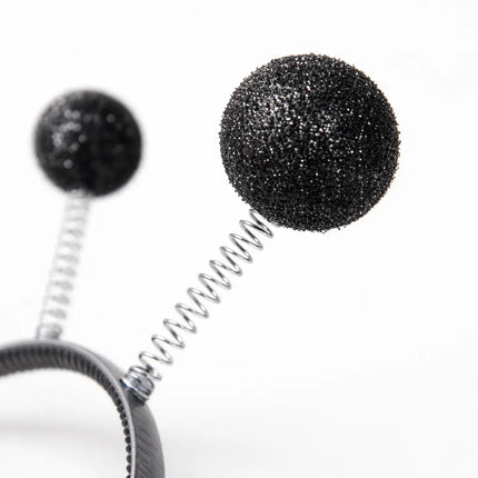 Haarreif mit Bommel – Lustiges Faschings-Accessoire für Karneval & Mottopartys (Schwarz)