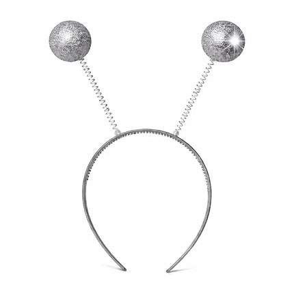Haarreif mit Bommel – Lustiges Faschings-Accessoire für Karneval & Mottopartys (Silber)