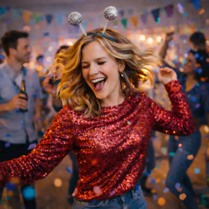 Haarreif mit Bommel – Lustiges Faschings-Accessoire für Karneval & Mottopartys (Silber)