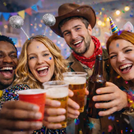 Haarreif mit Bommel – Lustiges Faschings-Accessoire für Karneval & Mottopartys (Silber)