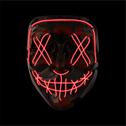 Halloween Maske Purge LED - Kostümmaske steuerbar für Halloween, Fasching & Karneval