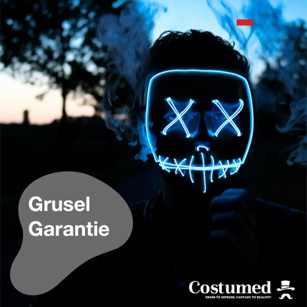 Halloween Maske Purge LED - Kostümmaske steuerbar für Halloween, Fasching & Karneval