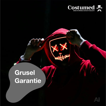 Halloween Maske Purge LED - Kostümmaske steuerbar für Halloween, Fasching & Karneval