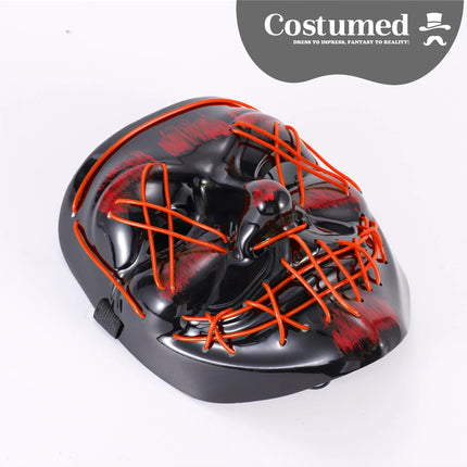 Halloween Maske Purge LED - Kostümmaske steuerbar für Halloween, Fasching & Karneval