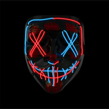 Halloween Maske Purge LED - Kostümmaske steuerbar für Halloween, Fasching & Karneval