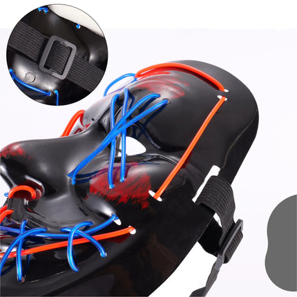 Halloween Maske Purge LED - Kostümmaske steuerbar für Halloween, Fasching & Karneval