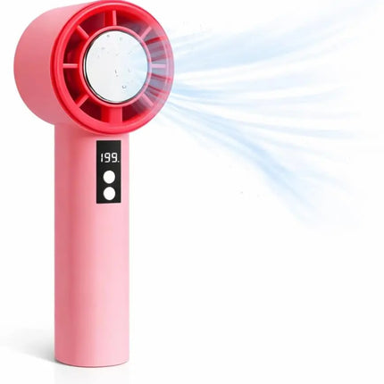 Handventilator Mini Ventilator mit Kühlfunktion bis zu 5 °C – USB-C wiederaufladbar tragbar – Taschenventilator für unterwegs (Rosa)