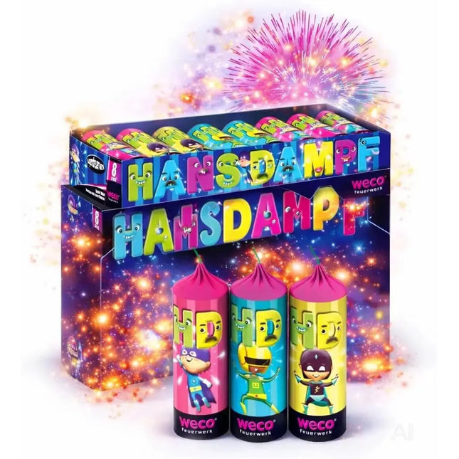 Hans Dampf XXL Party-Set – 2026 Silvester & Neujahr | Sicheres Spiel- und Lichteffekt-Set