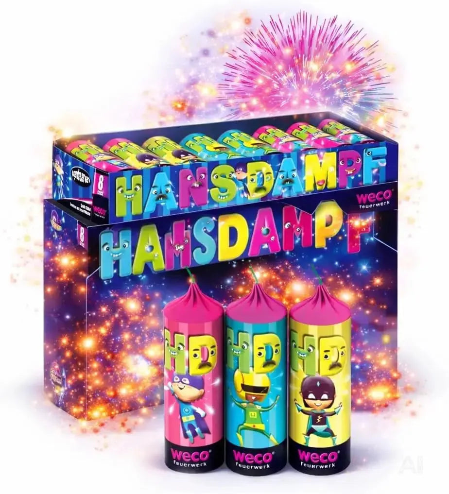 Hans Dampf XXL Party-Set – 2026 Silvester & Neujahr | Sicheres Spiel- und Lichteffekt-Set (Hans Dampf)
