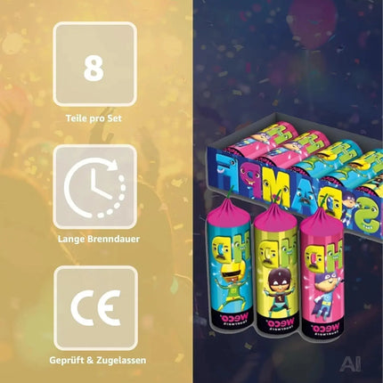 Hans Dampf XXL Party-Set – 2026 Silvester & Neujahr | Sicheres Spiel- und Lichteffekt-Set (Hans Dampf)