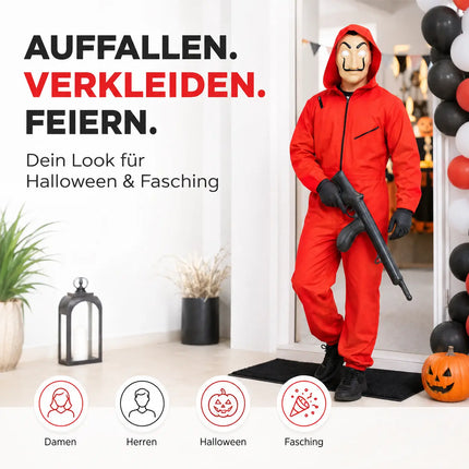 Haus des Geldes Kostüm Set für Erwachsene Unisex - Damen & Herren - Fasching & Karneval