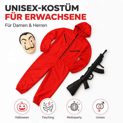 Haus des Geldes Kostüm Set für Erwachsene Unisex - Damen & Herren - Fasching & Karneval