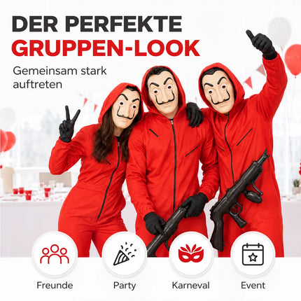 Haus des Geldes Kostüm Set für Erwachsene Unisex - Damen & Herren - Fasching & Karneval