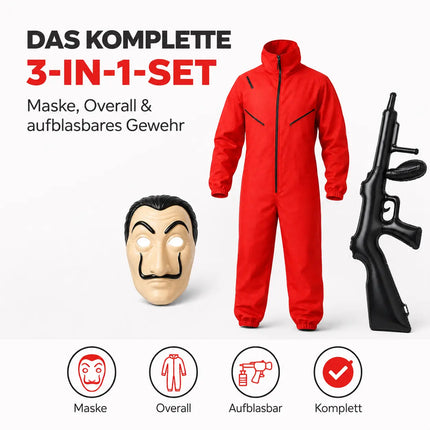 Haus des Geldes Kostüm Set für Erwachsene Unisex - Damen & Herren - Fasching & Karneval