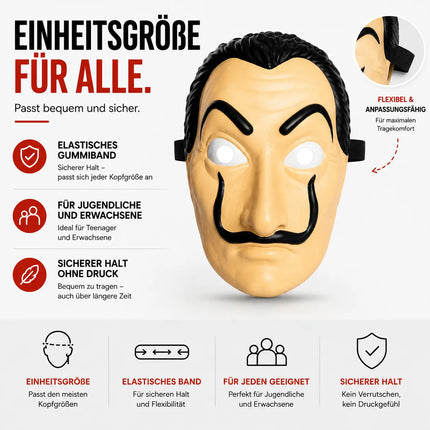 Haus des Geldes Maske - Kostümmaske - Salvador Dali - Fasching & Halloween
