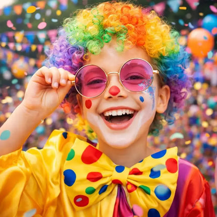 Hippie Brille – runde rosa Sonnenbrille als 70er & 80er Jahre Accessoire für Fasching & Karneval
