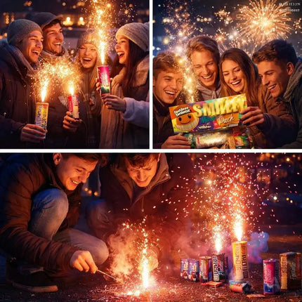 Hochwertiges Jugendfeuerwerk: Happy Sparks® Smiley Maxi Pack - 8-teiliges