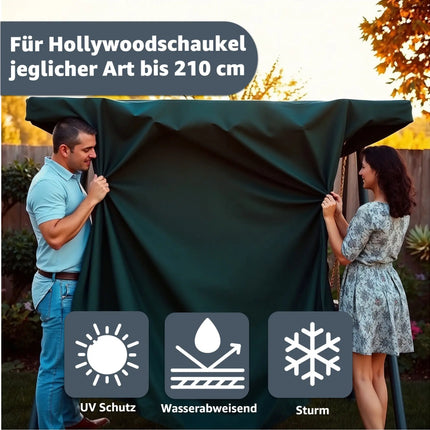 Hollywoodschaukel Abdeckung Universal Abdeckhaube Plane Abdeckplane grau für Gartenschaukel