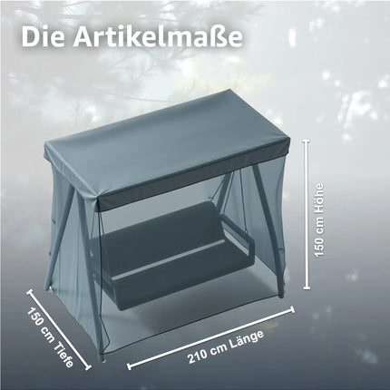 Hollywoodschaukel Abdeckung Universal Abdeckhaube Plane Abdeckplane grau für Gartenschaukel