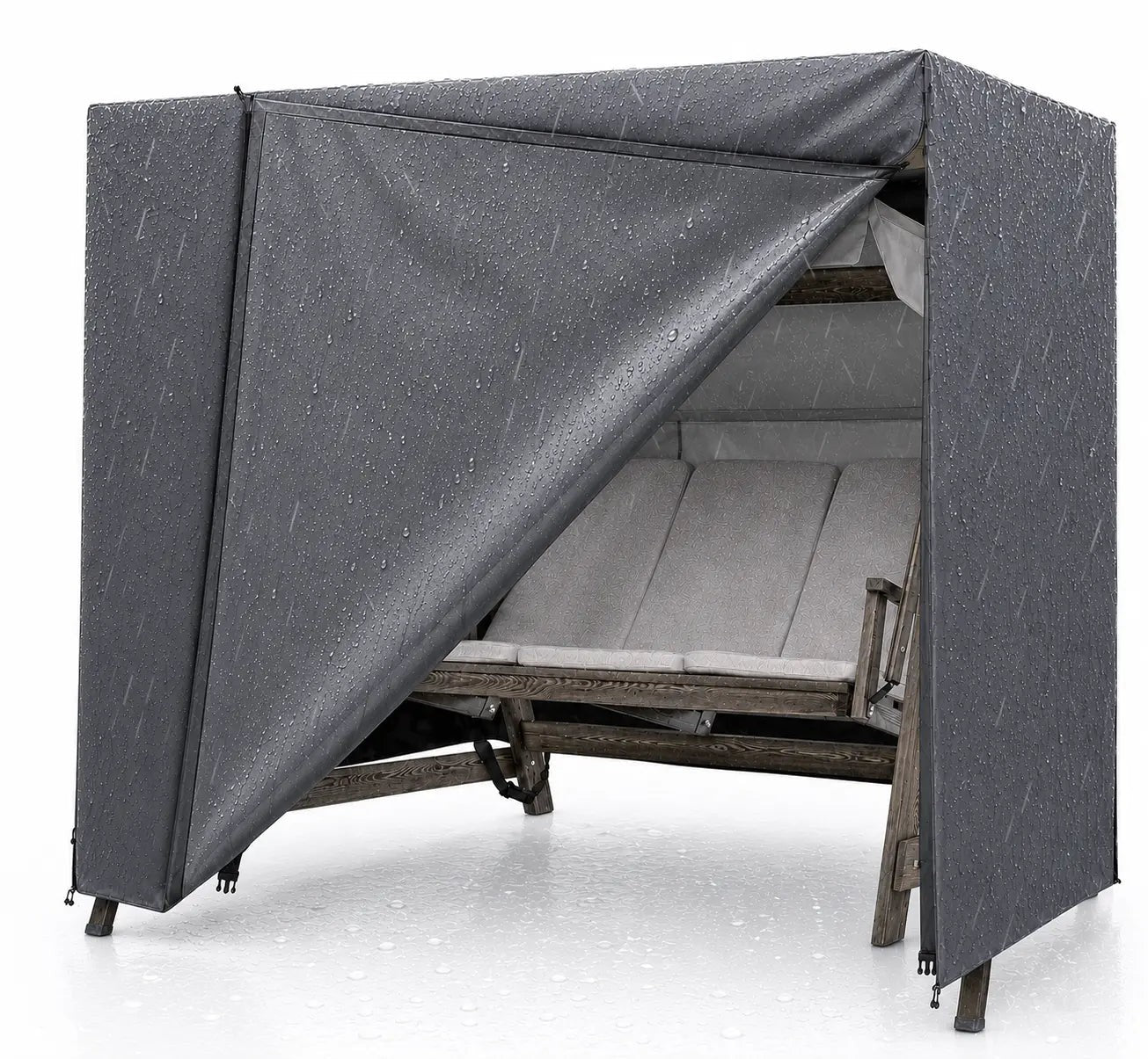 Hollywoodschaukel Abdeckung, für 2,3,4-Sitzer, wasserfest & Winddicht & UV-Schutz Schutzhülle - reißfeste Plane Gartenschaukel - 210x150x150cm