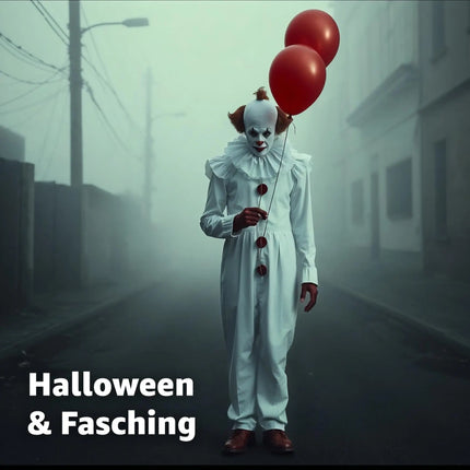 Horror Clown Maske als Kostüm Accessoire für Damen & Herren, Kinder & Erwachsene an Halloween & Fasching & Karneval