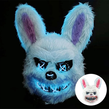 Horror Hase LED Grusel Maske - wie aus Purge steuerbar, Gesicht leuchtend, für Halloween, Fasching & Karneval als Kostüm für Herren & Damen (Horror Hase)
