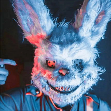 Horror Hase LED Grusel Maske - wie aus Purge steuerbar, Gesicht leuchtend, für Halloween, Fasching & Karneval als Kostüm für Herren & Damen (Horror Hase)