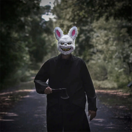 Horror Hase LED Grusel Maske - wie aus Purge steuerbar, Gesicht leuchtend, für Halloween, Fasching & Karneval als Kostüm für Herren & Damen (Horror Hase)