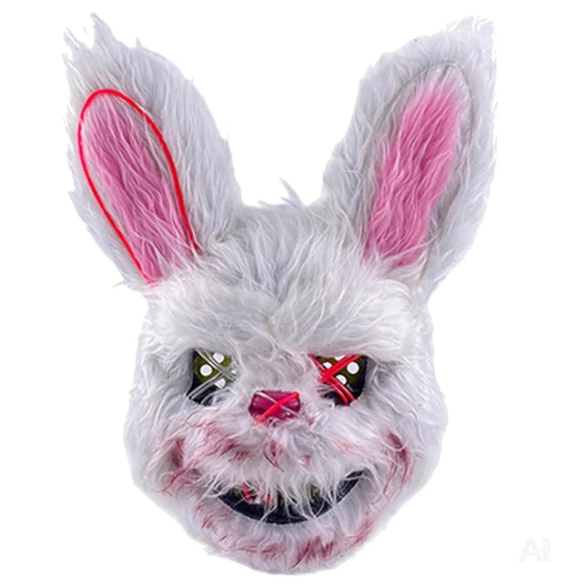 Horror Hase Maske als Kostüm Accessoire für Damen & Herren, Kinder & Erwachsene an Halloween