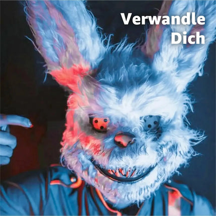 Horror Hase Maske als Kostüm Accessoire für Damen & Herren, Kinder & Erwachsene an Halloween & Fasching & Karneval (Horror Hase)