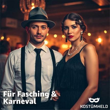 Hosenträger – Klassisches Kostüm-Accessoire für Fasching, Karneval & Mottopartys (Schwarz)