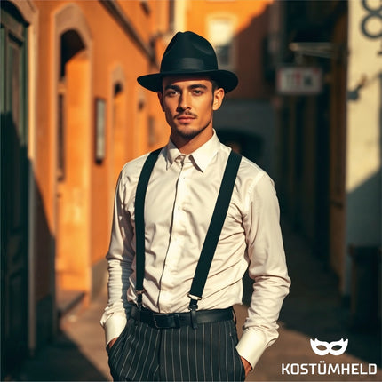 Hosenträger – Klassisches Kostüm-Accessoire für Fasching, Karneval & Mottopartys (Schwarz)