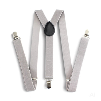 Hosenträger – Klassisches Kostüm-Accessoire für Fasching, Karneval & Mottopartys (Grau)