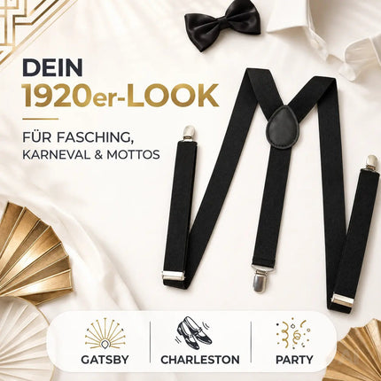 Hosenträger für Herren – elastisch & flexibel – 1920 Accessoires wie Gatsby, Charleston – Detailansicht 3