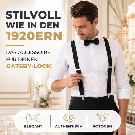 Hosenträger für Herren – elastisch & flexibel – 1920 Accessoires wie Gatsby, Charleston – Detailansicht 4